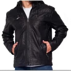 Jaqueta Masculina Casaco Couro Forrada Elegante Motoqueiro Corta Vento Água Frio Importada Impermeável