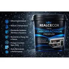 Tinta Emborrachada Impermeabilizante Premium REALCECOR 18KG  – Proteção Total Contra Chuva, Trincas e Calor