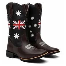 Bota Texana Masculina Country Bico Quadrado Solado De Borracha Inglaterra