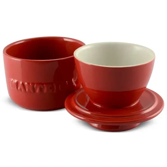 Manteigueira Francesa De Cerâmica 250 gr Ceraflame Gourmet Vermelho