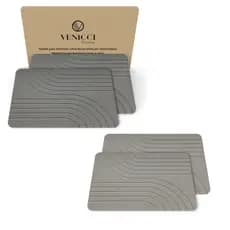 Kit 2 Tapete Banheiro Impermeavel Pedra Diatomacea 60x40cm Absorvente Malha Antiderrapante