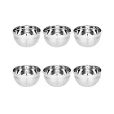 Kit 6 Tigela Bowl Aço Inox Profissional 14 x 7cm Multiuso Utensilio Preparacao Cozinha