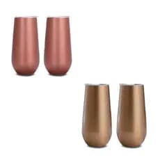 Kit 2 Copo Termico Champagne Espumante Drink 180ml Aço Inox Mantem Temperatura 6 Horas