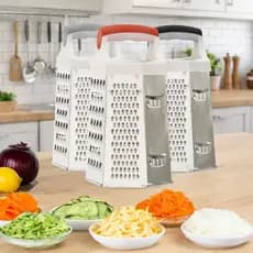 Ralador Alimentos 6 Lados Multifuncional Aço Inox Manual Cozinha Queijo Legumes