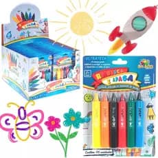 10 Caneta Risca e Apaga Giz de Cera Colorido Lavável Para Banho Azulejo Banheira 6 Cores
