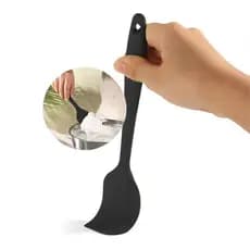 Espátula Pão Duro Silicone Reforçada Cozinha Preto 27cm Grande