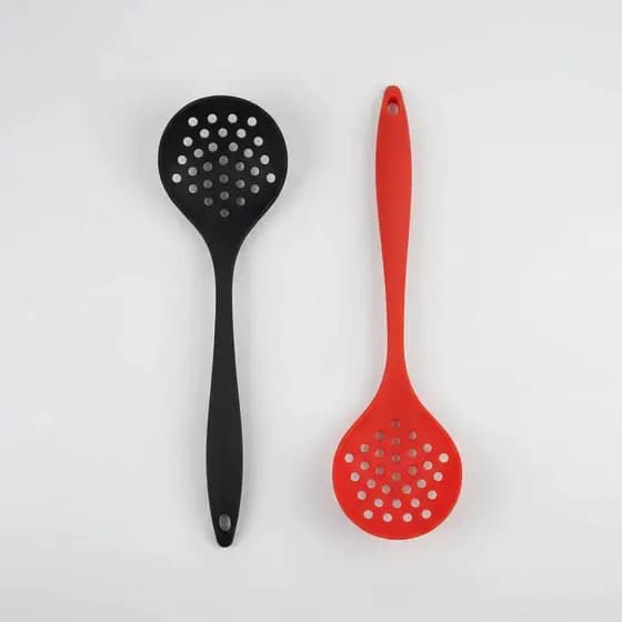 Escumadeira Silicone 27cm Utensilios Cozinha Casa Restaurante Fritura Maciço 1/2