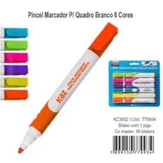 Kit 6 Caneta Marcador P/ Quadro Branco 6 Cores KZ3002