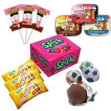 Kit 50 Doces Lembrancinha Aniversário Sacolinha Surpresa Pacote de Doces Balas Guloseimas