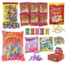 Kit Decoração 20 Sacolinhas Festa Surpresa 200 Doces Guloseimas