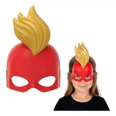 Máscara Infantil Capitã Marvel Plástico Fantasia Rosto Festa