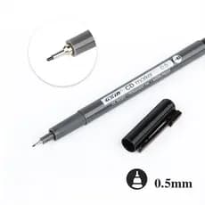 Caneta Marcador Permanente Preta Ponta 0.5mm CD DVD Vidro Metal à prova d'água