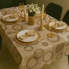 Toalha de Mesa Térmica PVC Plástico Impermeável  6 Lugares / Cadeiras
