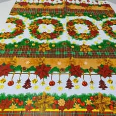 Toalha de Mesa Natal Térmica PVC Plástico Impermeável 6 Lugares Decoração Natalina