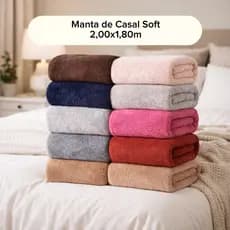 Manta Cobertor Casal Soft Microfibra Pesada 2,00x1,80m com Toque Macio e Confortável Coberta Fleece