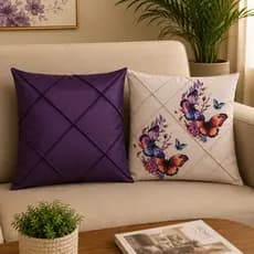 Kit 2 Capas de Almofada PREMIUM Suede Drapeada/Nervuras 45x45cm / 60x60cm Decorativas - Sala/Quarto