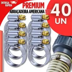 40 Abraçadeiras Americana 3/4 Inox Para Mangueira Gás Jardim Premium Utilidades Qualidade Garantida
