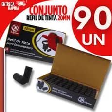kit 90 Refil De Tinta Para Etiquetadora Tinteiro Rolete 20mm Precificadora De Preço Manual Universal