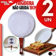 Combo Frigideira 18Cm Com Revestimento Cerâmico Antiaderente Para Indução Cabo Antitérmico Panela
