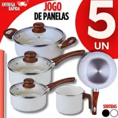 Combo Panelas Antiaderente Cerâmica Induçâo Frigideira Caçarola Tampa de Vidro Panelas Leiteira