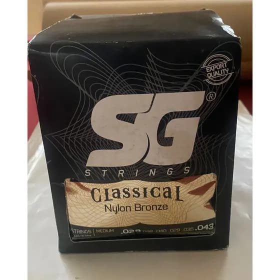 Corda Caixa Com 12 Encordoamentos Violão Nylon Bronze Prata Sg Tensão Media