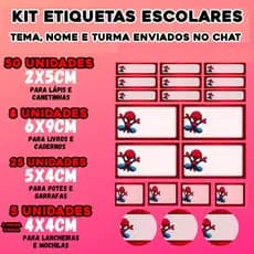 até 88un de Etiquetas escolares