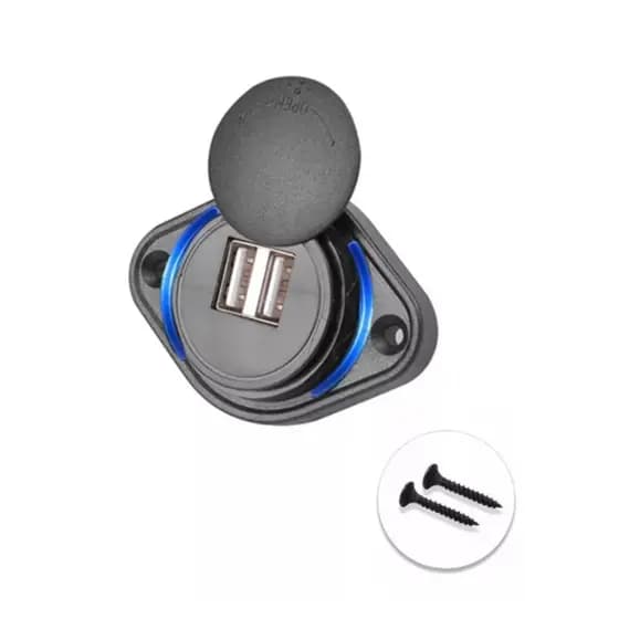 Tomada Carregador Usb Duplo Automotivo Veicular Slim