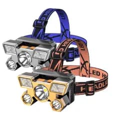 Lanterna De Cabeça Led  5 LED Super Brilhante Lanterna Recarregável USB À Prova D 'Água 4 Modos