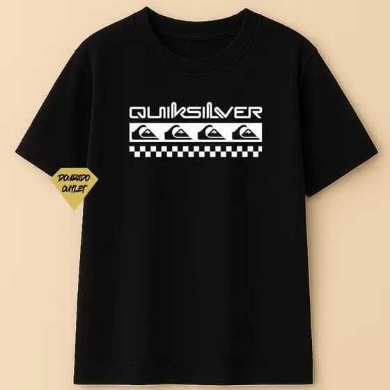CAMISETA QUICKSILVER STREETWEAR CAMISETA PRETO E BRANCA 100% ALGODÃO FIO 30.1