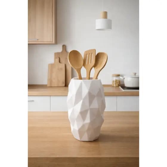 Vaso e Porta Utensílios Geometrico em 3D Moderno Minimalista