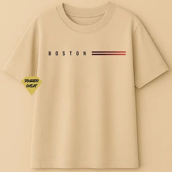 Camiseta Boston 100% Algodão Estilo Urbano Minimalista Confortável