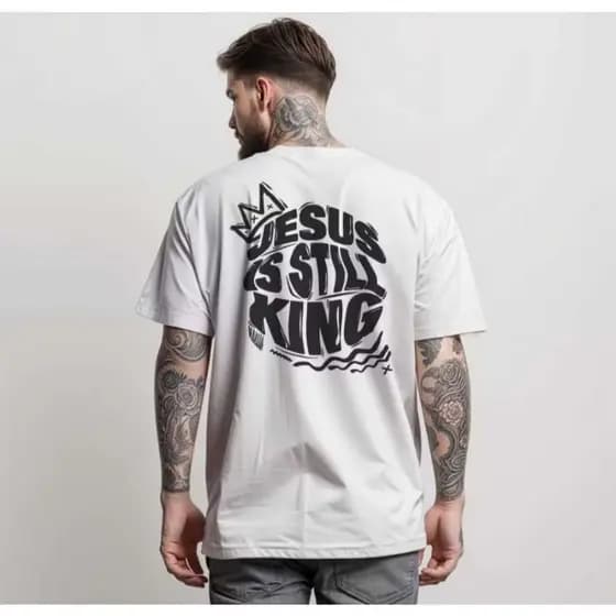 Camiseta masculina Estampa Religiosa Jesus 100% Algodão Envio Imediato