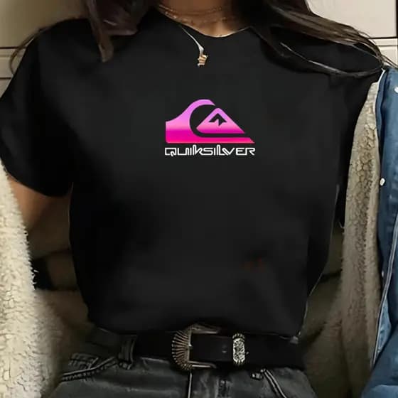Camiseta Feminina Básica Quiksilver Rosa Degrade Camisa Blusa Manga Curta Verão