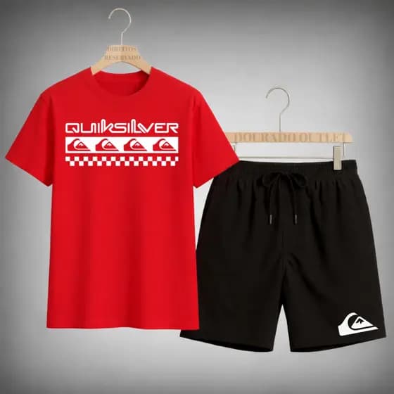 Camiseta e Short Masculino Tribo Surf Estiloso Conjunto Entrega Rapida