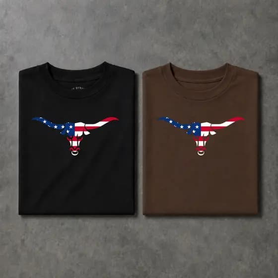Camiseta Masculina 2 Peças Rodeio Texas Boi Usa Moderna