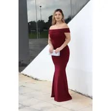 vestido marsala casamento madrinha longo de festa marsala de festa noivas bodas formaturas eventos aniversários longo modelo sereia justo ciganinha - Pronta Entrega