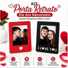 Kit Porta Retrato Casal Dia dos Namorados | Porta Foto Personalizado Romântico Presente Criativo