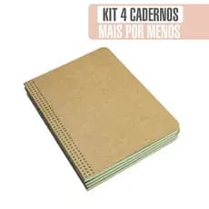 kit 4 Cadernos Kraft | Tr.A5 | Pontilhado, Quadriculado... | Bloco Traveler | Sketchbook Planner