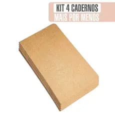 kit 4 Cadernos Kraft | Regular | Pontilhado, Quadriculado... | Bloco Traveler | Sketchbook Planner