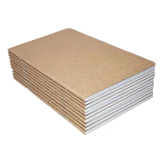 kit 200 Cadernos Kraft | Tr.A5 | Lisos, Pautados, Pont, Quadri | Bloco Traveler | Sketchbook Planner