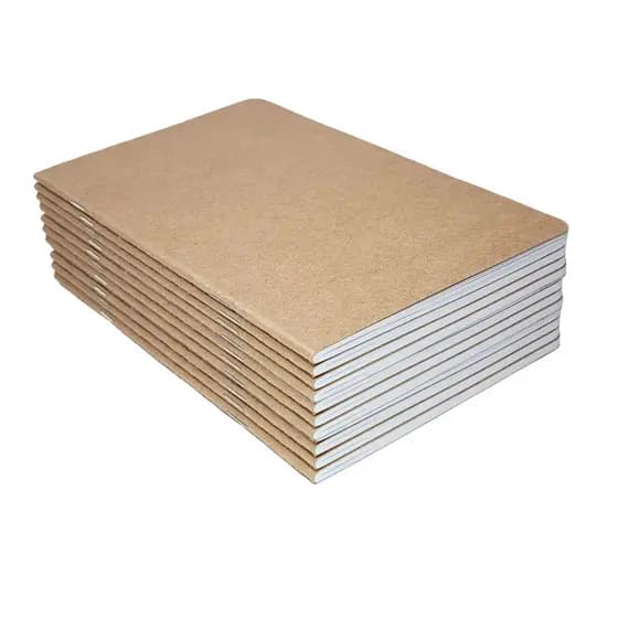 kit 25 Cadernos Kraft | Tr.A5 | Lisos, Pautados, Pont, Quadri | Bloco Traveler | Sketchbook Planner