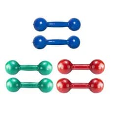 Kit 3 Par de Halter 0,5kg + Par 1kg + Par 2kg Emborrachados Treino em Casa