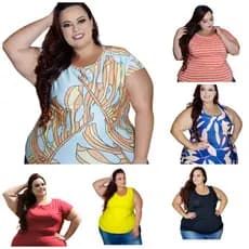 PROMOÇÃO!!  Kit 05 camisetas plus size - G1 ao G5 - regatas ou manga curta