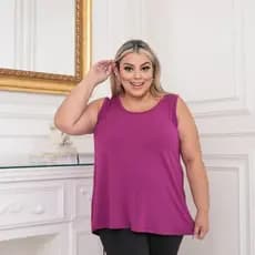 1 REGATÃO PLUS SIZE - Alça Regata Blusinha Viscolycra All Curve Elegante Verão Academia Ginástica