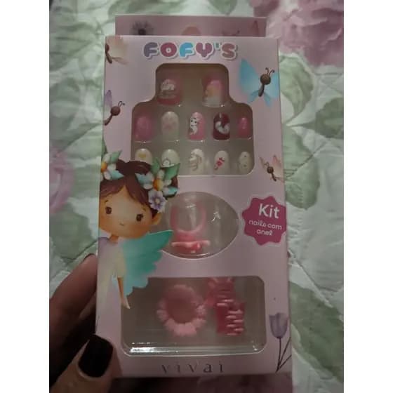 Kit Fofys Kids – Unhas + Anel + Presilha de Cabelo | Vivai