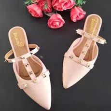 Mule Feminina Spike Bico Fino Moda Conforto Solado Antiderrapante Cores Elegantes