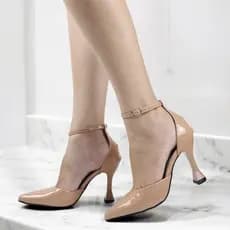 Scarpin Verniz Bico Fino Bellamore Salto Taça Tendencia Inverno 2025 Preto,Nude,Branco,Vermelho