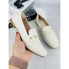 Mocassim Feminino Casual Com Enfeite De Metal Espuma Calcanhar e Palmilha Macia Solado Nao Escorrega