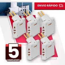 Adaptador Benjamin Articulado Deslocado 10A Resistente Bivolt universal 110v e 220v Anti-chamas