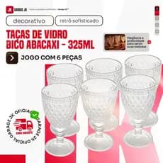 jogo 2/4/6 taça de vidro abacaxi transparente ambar furto cor transparente bico de jaca 330ml